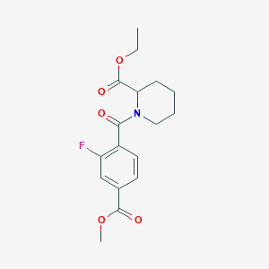 molecular formula C17H20FNO5 B6716980 Ethyl 1-(2-fluoro-4-methoxycarbonylbenzoyl)piperidine-2-carboxylate 