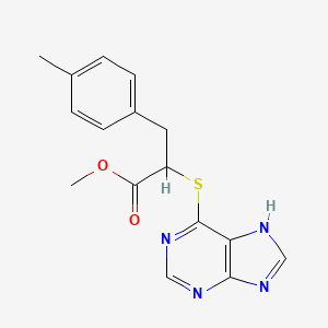 molecular formula C16H16N4O2S B6716985 methyl 3-(4-methylphenyl)-2-(7H-purin-6-ylsulfanyl)propanoate 