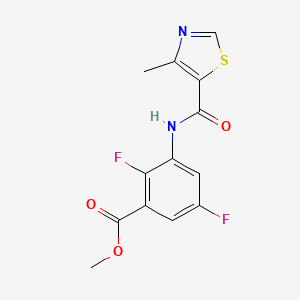 molecular formula C13H10F2N2O3S B6717123 Methyl 2,5-difluoro-3-[(4-methyl-1,3-thiazole-5-carbonyl)amino]benzoate 