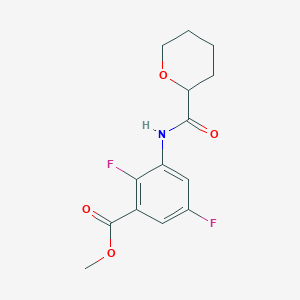 molecular formula C14H15F2NO4 B6717130 Methyl 2,5-difluoro-3-(oxane-2-carbonylamino)benzoate 