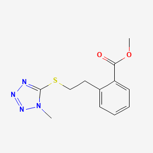 molecular formula C12H14N4O2S B6717238 Methyl 2-[2-(1-methyltetrazol-5-yl)sulfanylethyl]benzoate 