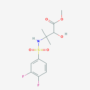 molecular formula C12H15F2NO5S B6717377 Methyl 3-[(3,4-difluorophenyl)sulfonylamino]-2-hydroxy-3-methylbutanoate 