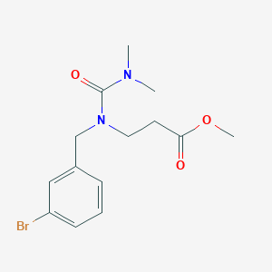 molecular formula C14H19BrN2O3 B6717380 Methyl 3-[(3-bromophenyl)methyl-(dimethylcarbamoyl)amino]propanoate 