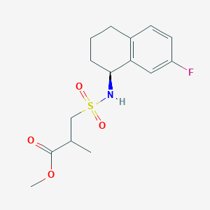 molecular formula C15H20FNO4S B6717392 methyl 3-[[(1S)-7-fluoro-1,2,3,4-tetrahydronaphthalen-1-yl]sulfamoyl]-2-methylpropanoate 