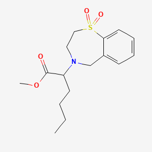 molecular formula C16H23NO4S B6717443 methyl 2-(1,1-dioxo-3,5-dihydro-2H-1lambda6,4-benzothiazepin-4-yl)hexanoate 