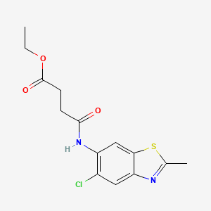 molecular formula C14H15ClN2O3S B6717583 Ethyl 4-[(5-chloro-2-methyl-1,3-benzothiazol-6-yl)amino]-4-oxobutanoate 