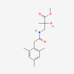 molecular formula C16H23NO4 B6717652 Methyl 2-hydroxy-2-methyl-3-[[2-(2,4,6-trimethylphenyl)acetyl]amino]propanoate 