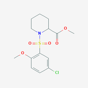 molecular formula C14H18ClNO5S B6717663 Methyl 1-(5-chloro-2-methoxyphenyl)sulfonylpiperidine-2-carboxylate 