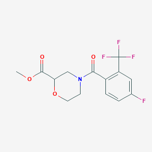 molecular formula C14H13F4NO4 B6717791 Methyl 4-[4-fluoro-2-(trifluoromethyl)benzoyl]morpholine-2-carboxylate 