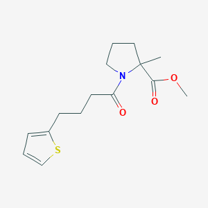 molecular formula C15H21NO3S B6717936 Methyl 2-methyl-1-(4-thiophen-2-ylbutanoyl)pyrrolidine-2-carboxylate 