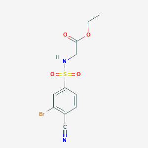 molecular formula C11H11BrN2O4S B6718406 Ethyl 2-[(3-bromo-4-cyanophenyl)sulfonylamino]acetate 