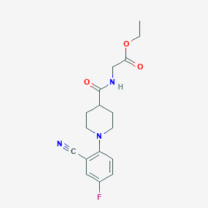 molecular formula C17H20FN3O3 B6718652 Ethyl 2-[[1-(2-cyano-4-fluorophenyl)piperidine-4-carbonyl]amino]acetate 