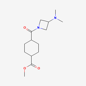 molecular formula C14H24N2O3 B6718772 Methyl 4-[3-(dimethylamino)azetidine-1-carbonyl]cyclohexane-1-carboxylate 