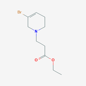 molecular formula C10H16BrNO2 B6719144 ethyl 3-(5-bromo-3,6-dihydro-2H-pyridin-1-yl)propanoate 