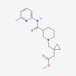 molecular formula C19H27N3O3 B6719154 Methyl 2-[1-[[3-[(6-methylpyridin-2-yl)carbamoyl]piperidin-1-yl]methyl]cyclopropyl]acetate 