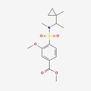 molecular formula C16H23NO5S B6719261 Methyl 3-methoxy-4-[methyl-[1-(1-methylcyclopropyl)ethyl]sulfamoyl]benzoate 