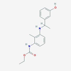 molecular formula C18H22N2O3 B6719273 ethyl N-[3-[1-(3-hydroxyphenyl)ethylamino]-2-methylphenyl]carbamate 