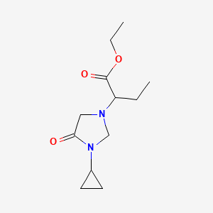 molecular formula C12H20N2O3 B6719658 Ethyl 2-(3-cyclopropyl-4-oxoimidazolidin-1-yl)butanoate 