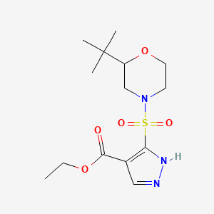 molecular formula C14H23N3O5S B6719683 ethyl 5-(2-tert-butylmorpholin-4-yl)sulfonyl-1H-pyrazole-4-carboxylate 