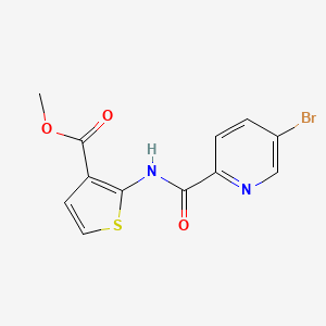 molecular formula C12H9BrN2O3S B6720035 Methyl 2-[(5-bromopyridine-2-carbonyl)amino]thiophene-3-carboxylate 