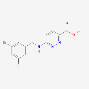 molecular formula C13H11BrFN3O2 B6720069 Methyl 6-[(3-bromo-5-fluorophenyl)methylamino]pyridazine-3-carboxylate 