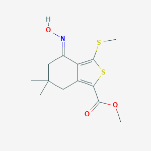 molecular formula C13H17NO3S2 B067202 4-羟基亚氨基-6,6-二甲基-3-(甲硫基)-4,5,6,7-四氢苯并[c]噻吩-1-甲酸甲酯 CAS No. 175202-59-2