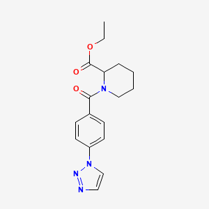 molecular formula C17H20N4O3 B6720303 Ethyl 1-[4-(triazol-1-yl)benzoyl]piperidine-2-carboxylate 