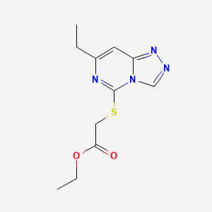 molecular formula C11H14N4O2S B6720341 Ethyl 2-[(7-ethyl-[1,2,4]triazolo[4,3-c]pyrimidin-5-yl)sulfanyl]acetate 