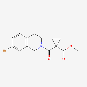 molecular formula C15H16BrNO3 B6720541 methyl 1-(7-bromo-3,4-dihydro-1H-isoquinoline-2-carbonyl)cyclopropane-1-carboxylate 