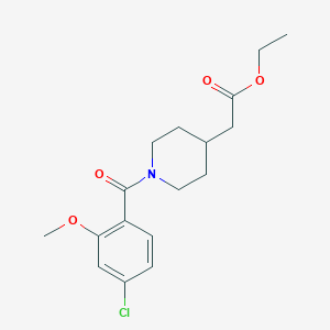 molecular formula C17H22ClNO4 B6720927 Ethyl 2-[1-(4-chloro-2-methoxybenzoyl)piperidin-4-yl]acetate 