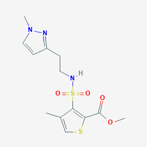 molecular formula C13H17N3O4S2 B6721173 Methyl 4-methyl-3-[2-(1-methylpyrazol-3-yl)ethylsulfamoyl]thiophene-2-carboxylate 