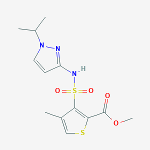 molecular formula C13H17N3O4S2 B6721176 Methyl 4-methyl-3-[(1-propan-2-ylpyrazol-3-yl)sulfamoyl]thiophene-2-carboxylate 