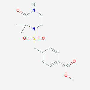 molecular formula C15H20N2O5S B6721194 Methyl 4-[(2,2-dimethyl-3-oxopiperazin-1-yl)sulfonylmethyl]benzoate 