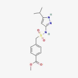 molecular formula C15H19N3O4S B6721204 methyl 4-[(5-propan-2-yl-1H-pyrazol-3-yl)sulfamoylmethyl]benzoate 