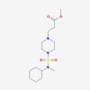 molecular formula C15H29N3O4S B6721208 Methyl 3-[4-[cyclohexyl(methyl)sulfamoyl]piperazin-1-yl]propanoate 