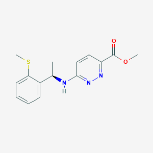 molecular formula C15H17N3O2S B6721272 methyl 6-[[(1R)-1-(2-methylsulfanylphenyl)ethyl]amino]pyridazine-3-carboxylate 