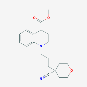 molecular formula C20H26N2O3 B6721394 methyl 1-[3-(4-cyanooxan-4-yl)propyl]-3,4-dihydro-2H-quinoline-4-carboxylate 