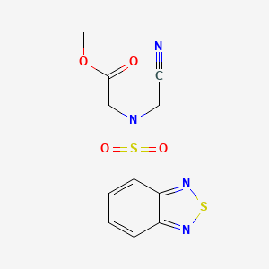 molecular formula C11H10N4O4S2 B6721419 Methyl 2-[2,1,3-benzothiadiazol-4-ylsulfonyl(cyanomethyl)amino]acetate 