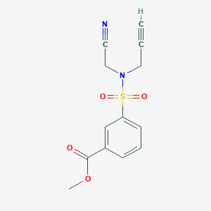 molecular formula C13H12N2O4S B6721469 Methyl 3-[cyanomethyl(prop-2-ynyl)sulfamoyl]benzoate 