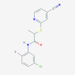 N-(5-chloro-2-fluorophenyl)-2-(4-cyanopyridin-2-yl)sulfanylpropanamide