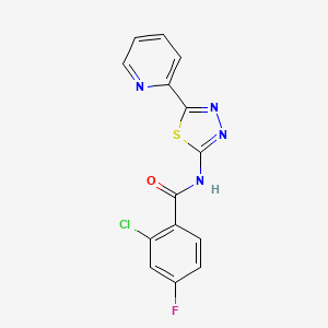 2-chloro-4-fluoro-N-(5-pyridin-2-yl-1,3,4-thiadiazol-2-yl)benzamide