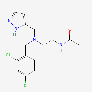 N-[2-[(2,4-dichlorophenyl)methyl-(1H-pyrazol-5-ylmethyl)amino]ethyl]acetamide