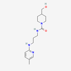 4-(hydroxymethyl)-N-[3-[(5-methylpyridin-2-yl)amino]propyl]piperidine-1-carboxamide