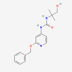 1-(1-Hydroxy-2-methylpropan-2-yl)-3-(2-phenylmethoxypyridin-4-yl)urea