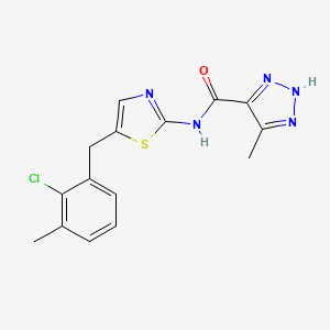 N-[5-[(2-chloro-3-methylphenyl)methyl]-1,3-thiazol-2-yl]-5-methyl-2H-triazole-4-carboxamide