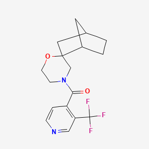 molecular formula C17H19F3N2O2 B6721642 Spiro[bicyclo[2.2.1]heptane-2,2'-morpholine]-4'-yl-[3-(trifluoromethyl)pyridin-4-yl]methanone 