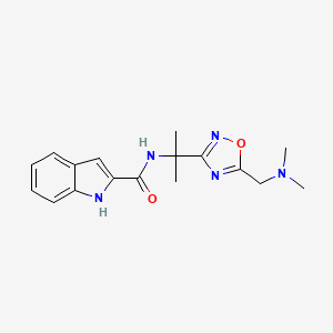 N-[2-[5-[(dimethylamino)methyl]-1,2,4-oxadiazol-3-yl]propan-2-yl]-1H-indole-2-carboxamide