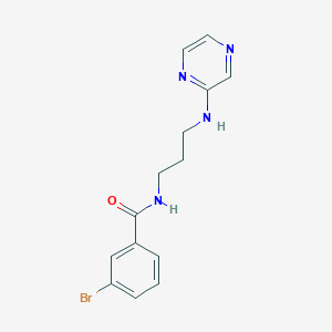 3-bromo-N-[3-(pyrazin-2-ylamino)propyl]benzamide