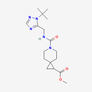 molecular formula C17H27N5O3 B6721726 Methyl 6-[(2-tert-butyl-1,2,4-triazol-3-yl)methylcarbamoyl]-6-azaspiro[2.5]octane-2-carboxylate 