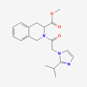 molecular formula C19H23N3O3 B6721738 methyl 2-[2-(2-propan-2-ylimidazol-1-yl)acetyl]-3,4-dihydro-1H-isoquinoline-3-carboxylate 